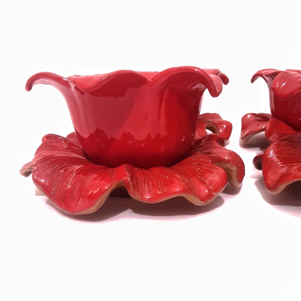 Baldelli Italian ceramic 4 bowls with plates